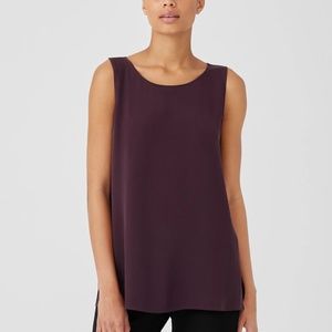 Eileen Fisher Silk Georgette Crepe Tank Top• Size XS